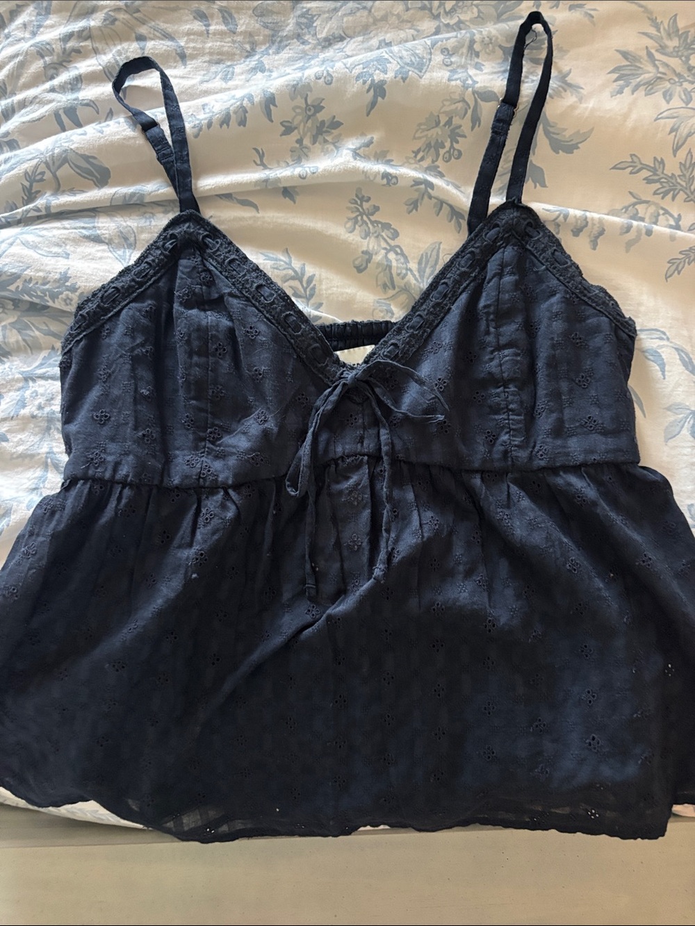 Hollister Navy Eyelet Camisole Tank Top